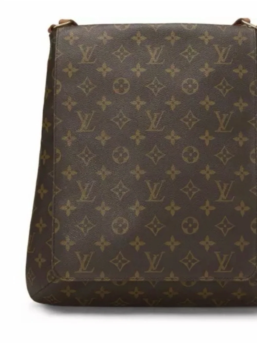Louis Vuitton Brown Monogram Crossbody with Tan Strap